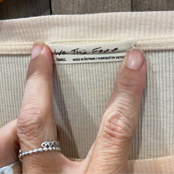 We The Free People Small Feelin It Top Alabaster Combo Oversized Shirt - Picture 5 of 11